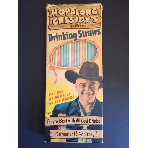  Toys & Hobbies 1950s Hopalong Cassidy, "Un-Used" Box Paper Drinking Straws