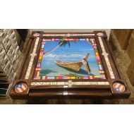 Toys & Hobbies Boat on Tropical Beach Intl Latin Flags Domino Table by Domino Tables by Art