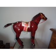 Toys & Hobbies Vintage Hopla Tin Litho Mechanical Horse with Wheels on Hooves Made in Italy