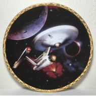 Toys & Hobbies Star Trek 1993 Hamilton Plate USS Enterprise NCC-1701 gold trim MADE IN THE USA!