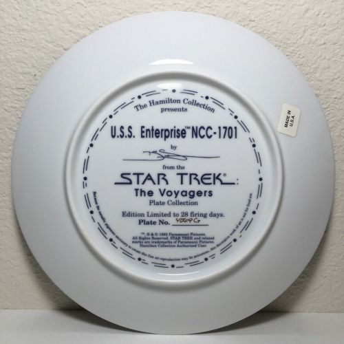  Toys & Hobbies Star Trek 1993 Hamilton Plate USS Enterprise NCC-1701 gold trim MADE IN THE USA!