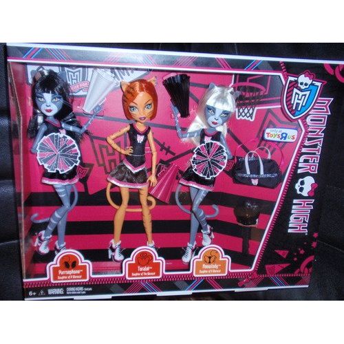  Toys-n-Games Game/Play EXCLUSIVE Monster High 3-PACK FEARLEADING Werecats TORALEI Meowlody and Purrsephone Kid/Child