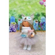 /ToysDollsGames Tiny Tot Poppy-Textile Doll-Fabric Doll-Rag Doll-Home Decoration-Interior. Interior textile doll