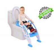 ToysOpoly Potty Toilet Seat with Step Stool Ladder  Portable Chair Trainer with Handles. Sturdy, Comfortable, Safe, Built in Non-Slip Steps and Memory Foam Seat. Best Gifts for Kids, Boys,
