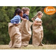 ToysOpoly Premium Burlap Potato Sack Race Bags 24 x 40 (Pack of 6) - of Sturdy Rugged, 100% Natural Eco-Friendly Jute | Perfect Birthday Party Game for Kids & Adults