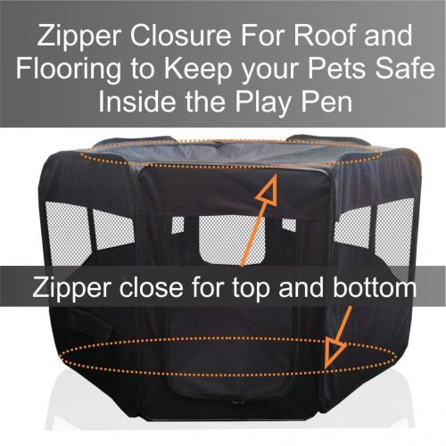  ToysOpoly #1 Premium Pet Playpen  Large 45” Indoor/Outdoor Cage. Best Exercise Kennel for Your Dog, Cat, Rabbit, Puppy, Hamster or Guinea Pig. Portable Fabric Pen for Easy Travel
