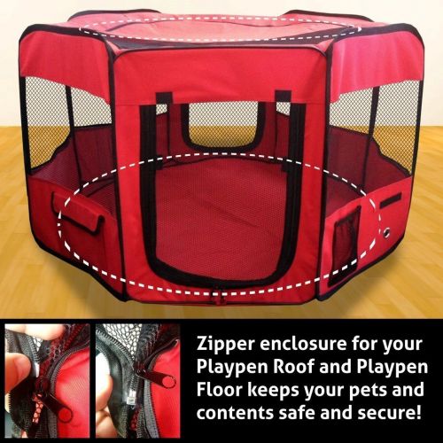  ToysOpoly #1 Premium Pet Playpen  Large 45” Indoor/Outdoor Cage. Best Exercise Kennel for Your Dog, Cat, Rabbit, Puppy, Hamster or Guinea Pig. Portable Fabric Pen for Easy Travel