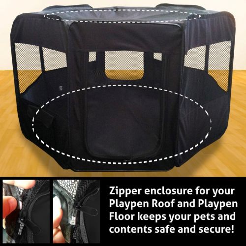  ToysOpoly #1 Premium Pet Playpen  Large 45” Indoor/Outdoor Cage. Best Exercise Kennel for Your Dog, Cat, Rabbit, Puppy, Hamster or Guinea Pig. Portable Fabric Pen for Easy Travel