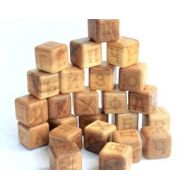 ToysWoodenGifts 24pcs Russian Alphabet Wooden Blocks Toy Blocks with Russian Letters Engraved Personalized Waldorf toys Cubes Christmas Wood cube alphabet