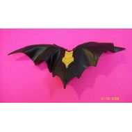 Toyscomics Batman Black Rubber Batwings Wing Vintage Accessory For 5 Figure Lots of Paint Specs And Wear Wingspan 13 Inches Long