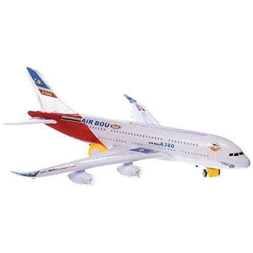  Toysery Airplane Airbus Toy With Beautiful Attractive Flashing Lights and Realistic Jet Engine Sounds , Bump and Go Action Battery Included (Colors May Vary)
