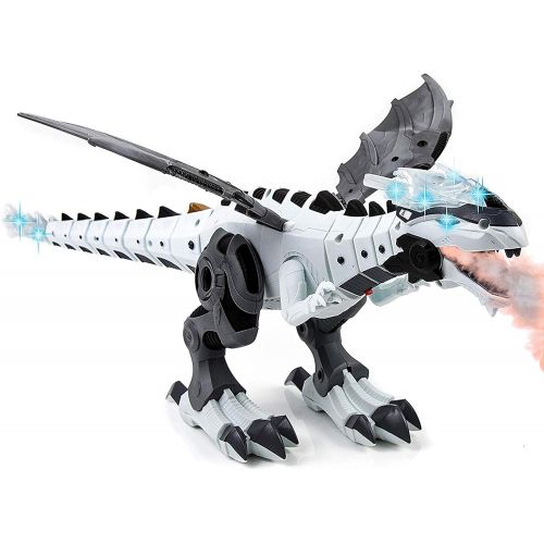  [아마존베스트]Toysery Mist Spray Dinosaur Robot Toy for Kids - Walking Dinosaur Fire Breathing Water Spray Mist with Red Light & Realistic Sounds (Colors May Vary)