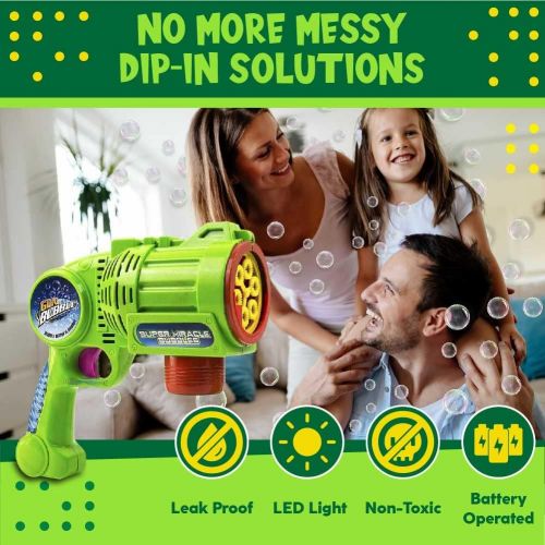  Toysery Bubble Gun Blower for Kids, Non-Toxic Leak-Resistant Automatic Bubble in Minutes, Easy Refill Bubble Blaster Toys for Toddlers Boys, Girls, Party Favors, Easter, Birthday G