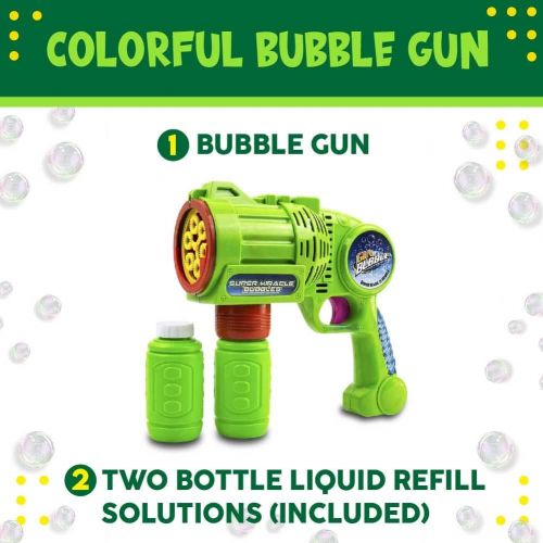  Toysery Bubble Gun Blower for Kids, Non-Toxic Leak-Resistant Automatic Bubble in Minutes, Easy Refill Bubble Blaster Toys for Toddlers Boys, Girls, Party Favors, Easter, Birthday G