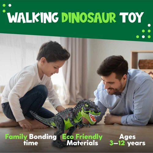  Toysery Tyrannosaurus T-Rex Walking Dinosaur with Lights and Realistic Sounds, Dinosaur Toy for Kids,Color May Vary.(Colors May Vary)