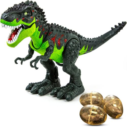  [아마존베스트]Toysery Simulated Flame Spray Tyrannosaurus T-Rex Dinosaur Toy for Kids - Walking Dinosaur Fire Breathing Water Spray Mist with Red Light & Realistic Sounds, Green