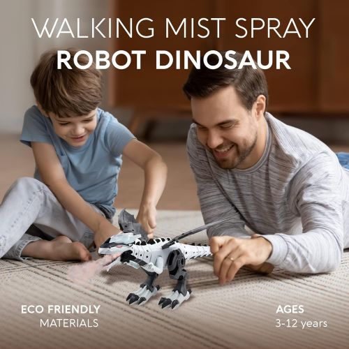  [아마존베스트]Toysery Mist Spray Dinosaur Robot Toy for Kids - Walking Dinosaur Fire Breathing Water Spray Mist with Red Light & Realistic Sounds (Colors May Vary)