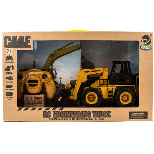  Toysery Kids RC Construction Vehicles Model Engineering Car Toy - Remote Control Excavator Dump Truck & Bulldozer Toy for Toddlers, Kids - Construction Toy Tractor