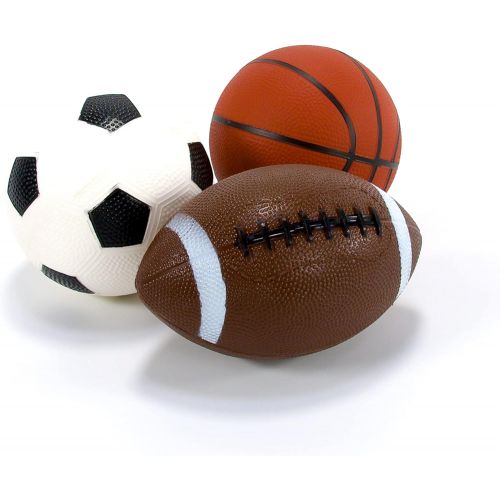  Toysmith Get Outside GO! Pro-Ball Set, Pack of 3 (5-inch soccer ball,6.5-inch football and 5-inch basketball)