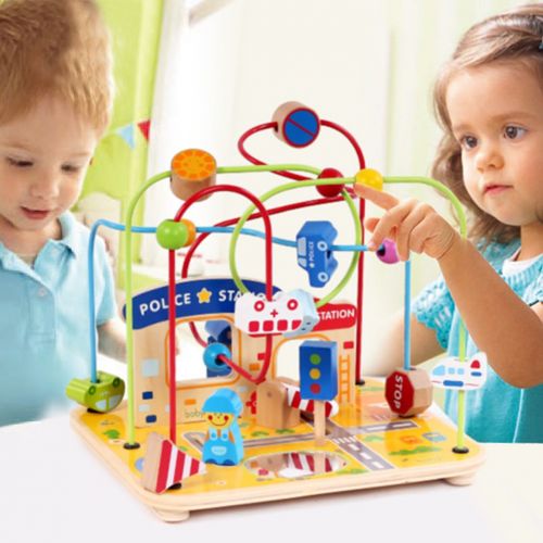  Toyssa Large Wooden Bead Maze First Toddlers Learning Toy Activity Center Educational Toys for Baby (Activity Center)