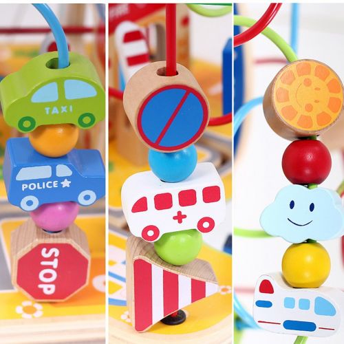  Toyssa Large Wooden Bead Maze First Toddlers Learning Toy Activity Center Educational Toys for Baby (Activity Center)