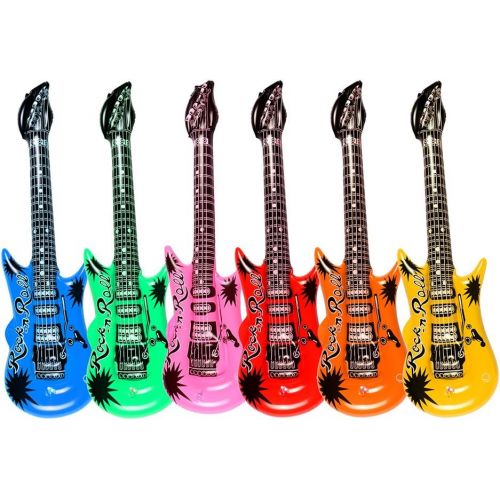  할로윈 용품Toyssa 20 Pack Inflatable Rock Star Toy Set Music Instruments Party Props 6 Inflatable Guitars, 6 Inflatable Microphones, 6 Shutter Shading Glasses, 1 Inflatable Piano and 1 Inflatable Sa