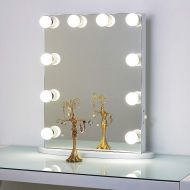 Toyswill Frameless Hollywood Makeup Vanity Mirror,Wall Mouted Lighting Beauty Mirror,Backstage Dressing Table Illuminated Cosmetic Mirror with Bulbs,Double Power Outlets,USB Ports,