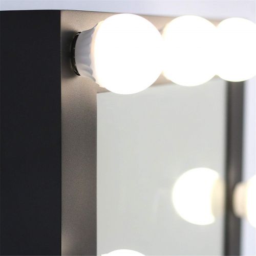  Toyswill Hollywood Vanity Mirror,Lighted Makeup Mirror Free LED Dimmable Bulbs,Tabletop Wall Mounted Back Stage Beauty Cosmestic Mirror (Black)