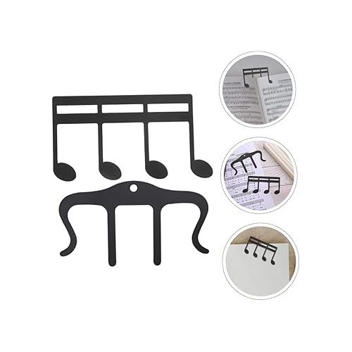  Toyvian 8 Pcs Music Folder Book Clip Book Holder Sheet Music Clip Music Score Clip Thumb Brace Piano Music Book Stand Page Holder Book Opener Holder Music Page Clip Hollow Out Binder Notes