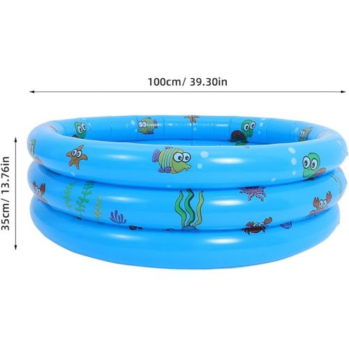  Toyvian Inflatable Kiddie Pools, Garden Round Inflatable Baby Swimming Pool Toddler Water Game Play Center Big Ball Pit Pool for Kids Girl Boy Blue