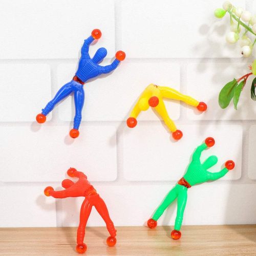  Toyvian 50 Pieces Sticky Wall Climbers, Wall Walkers Sticky Toy Funny Sticky Hands Party Favors Mens Toys for Kids & Adults (Random Color)