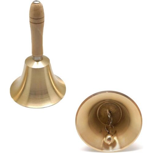  Toyvian Hand Bell Brass Christmas Bell Loud Call Bell Restaurant Call Service Bell Perfect Bride Wedding Bell