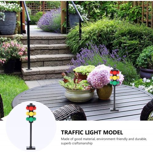  Toyvian Mini Traffic Lamp Street Lights Model Outdoor Pathway Post Lantern Kids Micro Toys Accessories Gifts for Dollhouse Playroom Decor