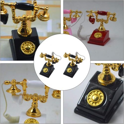  Toyvian 2pcs Retro Decorative Phone Model Simulated Mini Telephone Vintage Rotary Telephone Decor Miniature Toy Model Phone Figurine Home Desk Decoration ( Random Color )