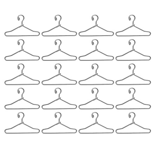  Toyvian 25Pcs Doll Clothes Hangers Doll Furniture Clothing Rack Miniature Wire Clothes Hangers for Doll Clothes Wardrobe Doll Clothes Accessories 40mm Silver