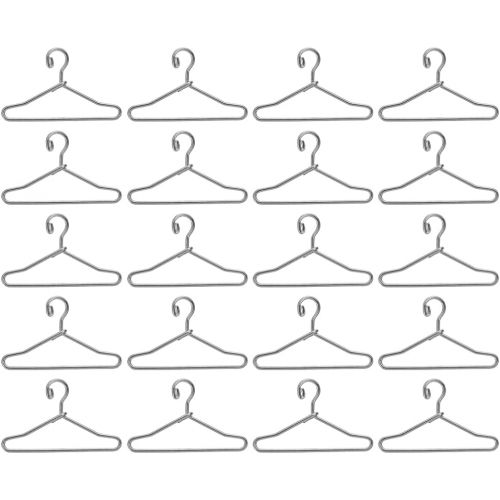  Toyvian 25Pcs Doll Clothes Hangers Doll Furniture Clothing Rack Miniature Wire Clothes Hangers for Doll Clothes Wardrobe Doll Clothes Accessories 40mm Silver