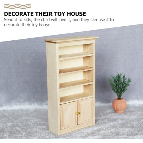  Toyvian 1 12 Dollhouse Furniture Wooden Dollhouse Bookshelf Cabinet Dollhouse Miniature Furniture DIY Dollhouse Accessories Unfinished Dollhouse Furniture