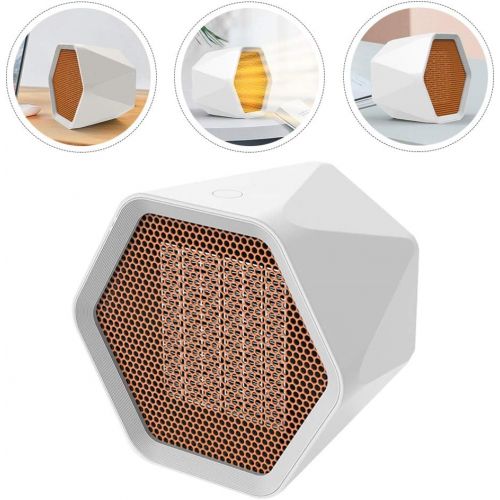  Toyvian Small Electric Heater Portable Fan Heater Desktop Hexagon Office Warmer for Home Room Desk Indoor Use (US Plug)