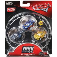 Toywiz Disney  Pixar Cars Die Cast Mini Racers Metallic Fabulous Lightning McQueen, Metallic Jackson Storm & Metallic Cruz Ramirez Car 3-Pack