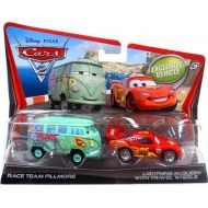 Toywiz Disney  Pixar Cars Cars 2 Race Team Fillmore & Lightning McQueen with Travel Wheels Diecast Car 2-Pack
