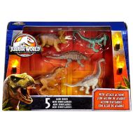 Toywiz Jurassic World Tyrannosaurus Rex, Brachiosaurus, Dilophosaurus, Triceratops & Ankylosaurus 2-Inch Mini Dinosaur Figure 5-Pack