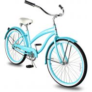 Tracer Beach Cruiser Bike for Adults, 26 Inch Wheels, Hi Ten Steel Frame, 1 Speed, Complete Cruiser Bike, Multi Colors