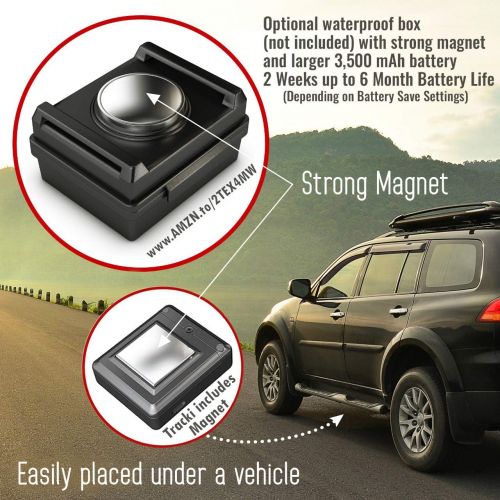  [아마존베스트]Trackimo Tracki 2019 Model Mini Real-time GPS Tracker. Full USA, CA & Worldwide Coverage. For Cars, Kids, Pet, Drone, Vehicle spy. Small Portable GPS Tracking Device, Magnetic Mount, SOS Bu