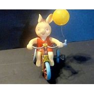 TracysEclectibles Vintage wind up toy, metal/tin WORKS, has its KEY!! Bunny on a trike, with a balloon!!