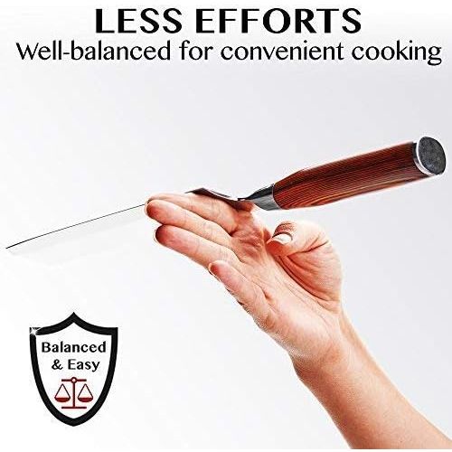  [아마존베스트]TradaFor Vegetable Knife - Japanese Chef Knife - Usuba - Sharp Knife - Kitchen Knife - Stainless Steel High Carbon Pro Chef Knife - 7Inch Dicing Mincing Veg Knife - Best Gift in Stylish Gif