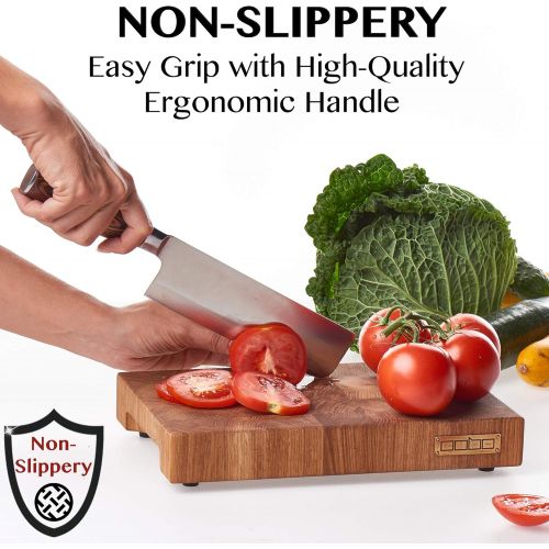  [아마존베스트]TradaFor Vegetable Knife - Japanese Chef Knife - Usuba - Sharp Knife - Kitchen Knife - Stainless Steel High Carbon Pro Chef Knife - 7Inch Dicing Mincing Veg Knife - Best Gift in Stylish Gif