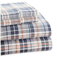 Trade Linker Park Avenue 4-Piece 350 Thread Count Cotton Rich Printed Sheet Set, King, Plaid