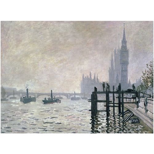  Trademark Art Trademark Fine Art The Thames Below Westminster Canvas Art by Claude Monet