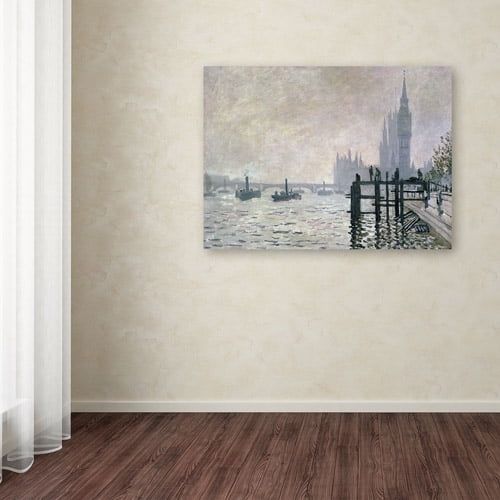  Trademark Art Trademark Fine Art The Thames Below Westminster Canvas Art by Claude Monet