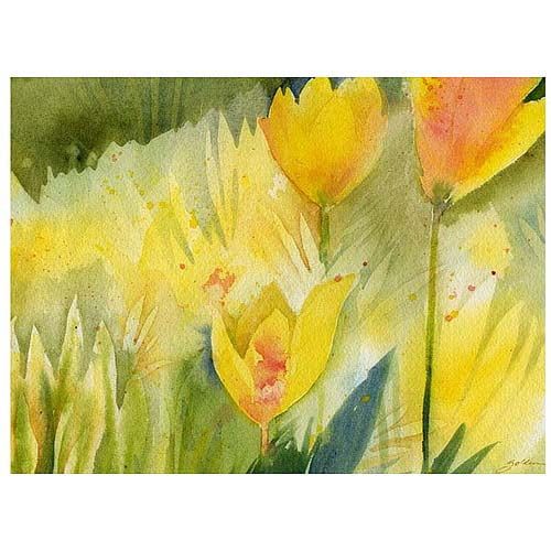  Trademark Art Path of Yellow Flowers Canvas Art by Sheila Golden